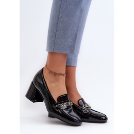 Vinceza Patent low-heeled pumps with black poppy seeds decoration 2