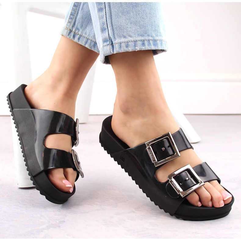 Comfortable women's slippers, scented, elastic, rubber, black, Zaxy HH285157 1