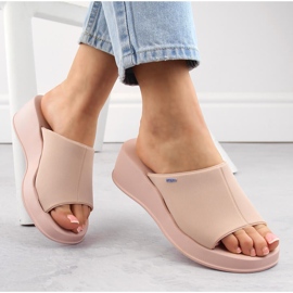 Comfortable women's scented nude wedge slippers Zaxy LL285083 beige 1