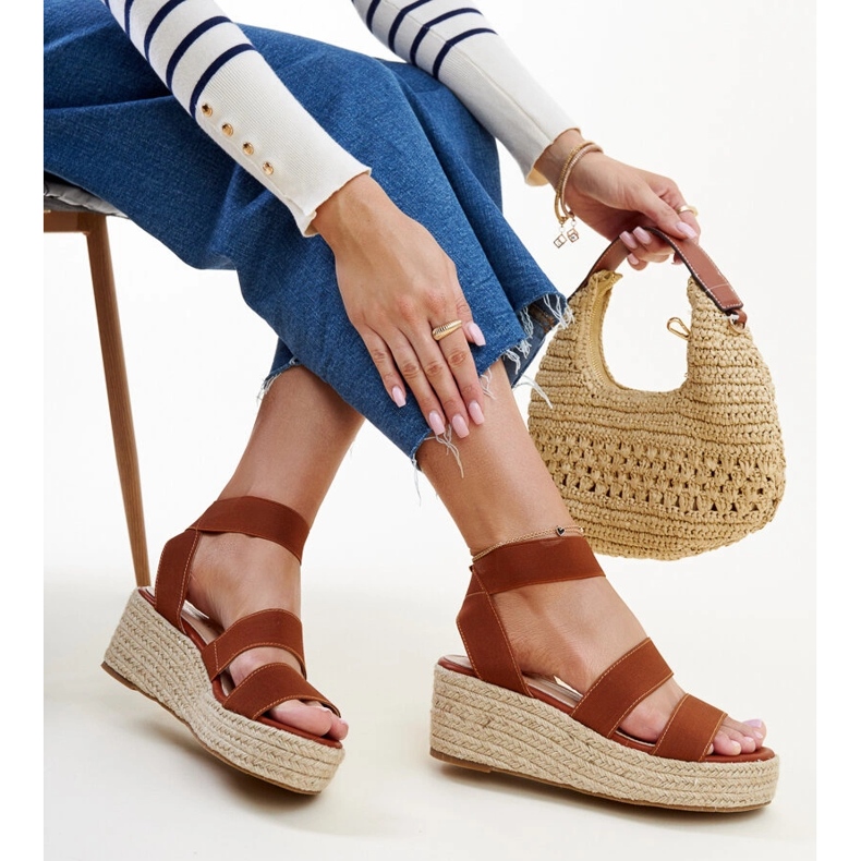 Minna brown wedge sandals 2