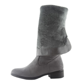 Gray fringed musketeer boots grey 2
