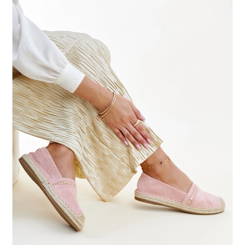Pink espadrilles with Abia rhinestones 1