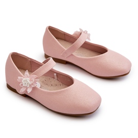 Miss Children's glitter ballerina shoes with Velcro fastening, pink 4 Miss Children's glitter ballerina shoes with Velcro fastening, pink 4