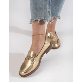 Stylish women's gold moccasins golden 2 Stylish women's gold moccasins golden 2