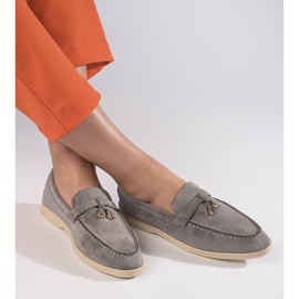 Women's gray suede moccasins grey 1 Women's gray suede moccasins grey 1