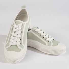 Light green women's platform sneakers 1