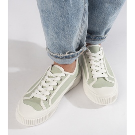 Light green women's platform sneakers 2