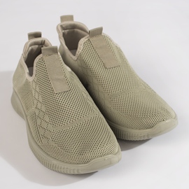 Green women's slip-on sports shoes 1