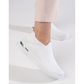 White slip-on sports shoes 1