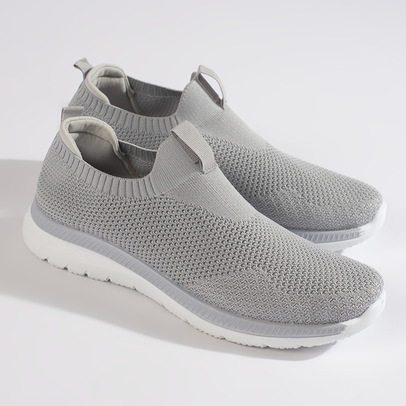 Gray slip-on sports shoes grey 1