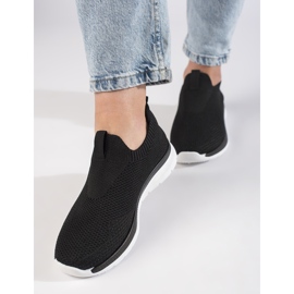 Black slip-on sports shoes 1 Black slip-on sports shoes 1