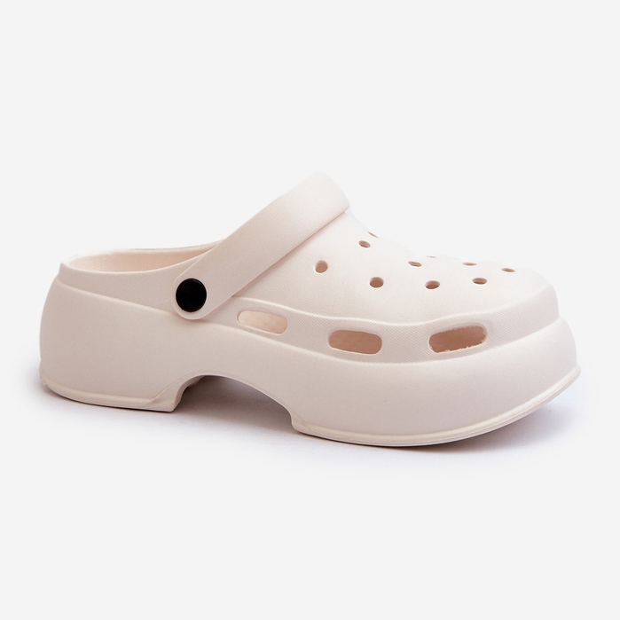 Women's foam flip-flops with a massive sole, White Danollia 1