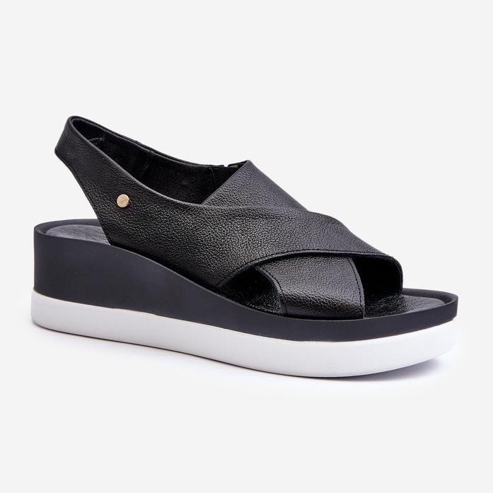 Zazoo 40256 Leather Wedge Sandals, Black 2 Zazoo 40256 Leather Wedge Sandals, Black 2