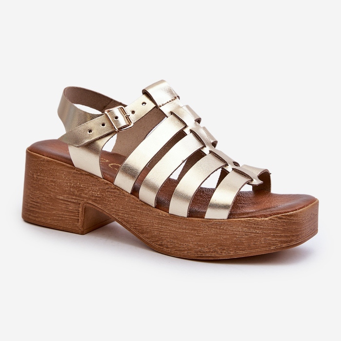 Zazoo 40410 Women's Leather Sandals Gold golden 2 Zazoo 40410 Women's Leather Sandals Gold golden 2