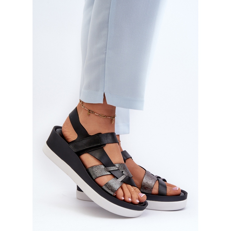 Zazoo 40397 Women's Leather Sandals on the Platform, Black 2 Zazoo 40397 Women's Leather Sandals on the Platform, Black 2