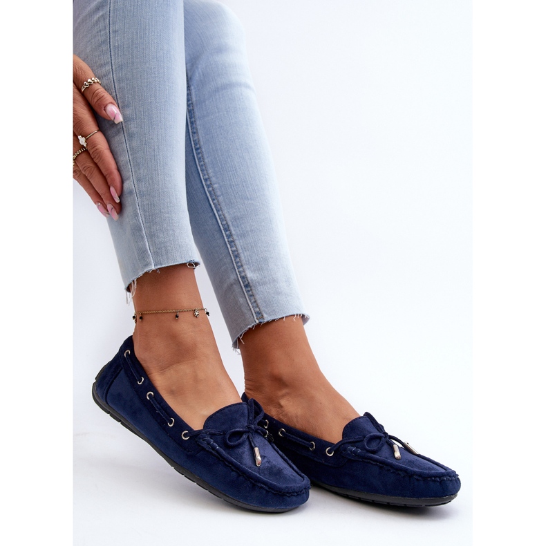 Women's Suede Moccasins Navy Blue Si Passione 2 Women's Suede Moccasins Navy Blue Si Passione 2