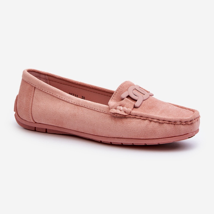 Women's Fashionable Suede Loafers Light Pink Rabell 2