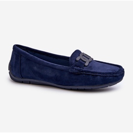 Women's Fashionable Suede Moccasins Navy Blue Rabell 1