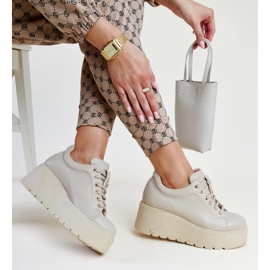 Karino beige leather wedge sneakers 1 Karino beige leather wedge sneakers 1