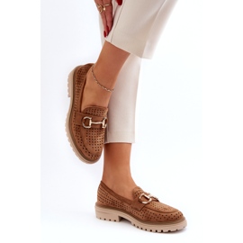 Bellucci Women's Openwork Moccasins With Camel Decoration brown 1