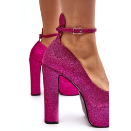Flyfor Glitter Fuchsia High Heel Pumps pink 4