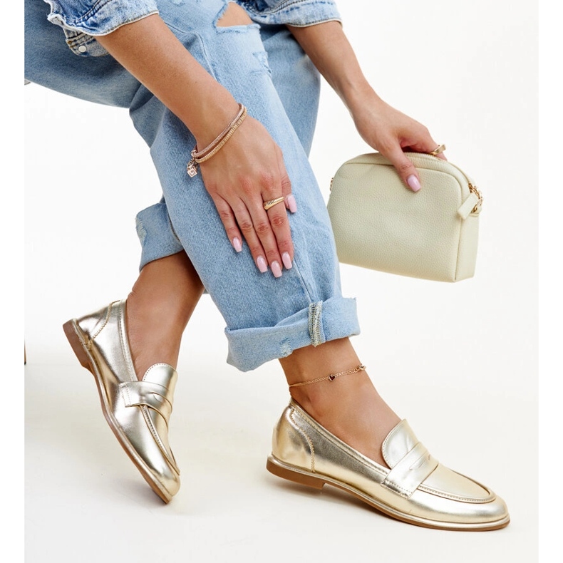 Classic gold Nasia moccasins golden 1