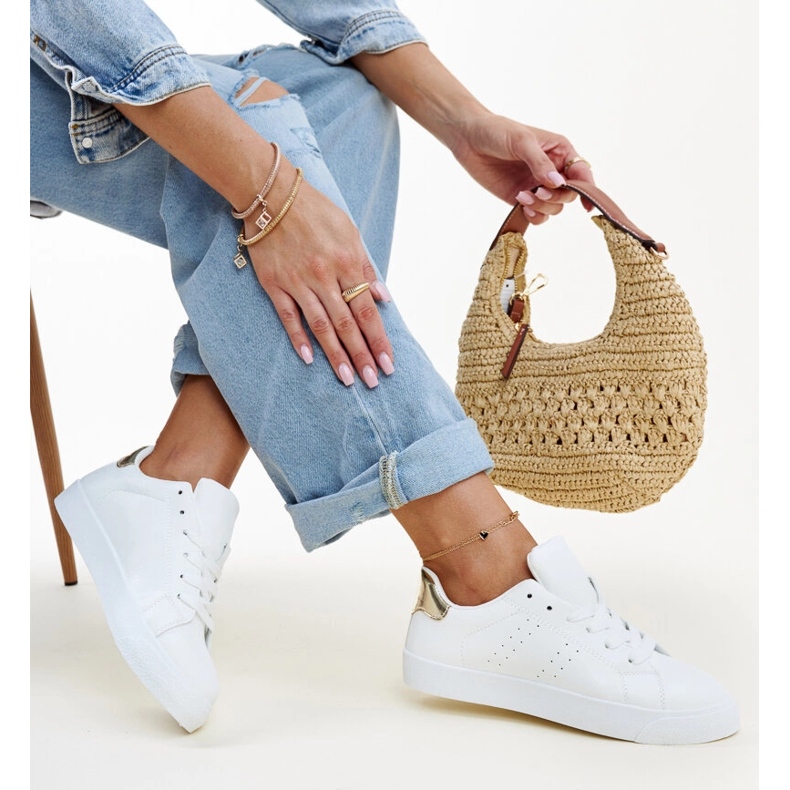 White and gold Akila sneakers 1