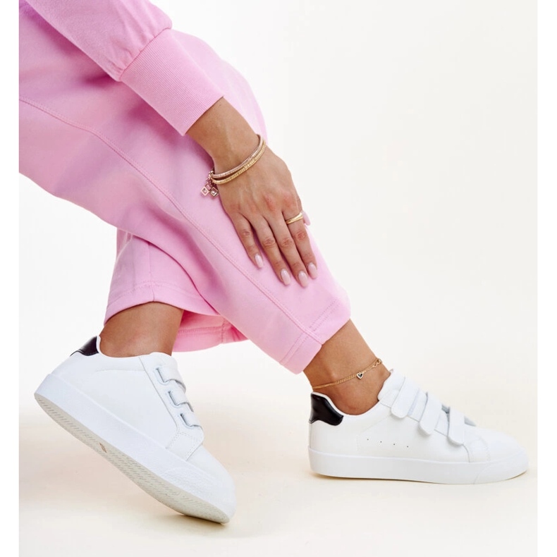 White and black velcro sneakers by Samala 1