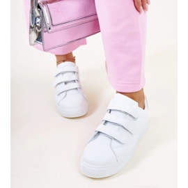 White and silver Velcro sneakers by Samala 1