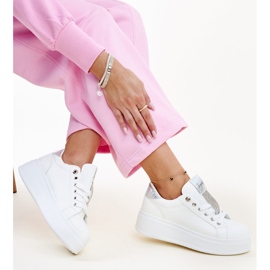 White and silver sneakers with Maurizia rhinestones 1