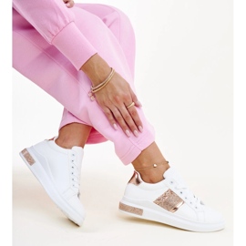White and pink Giulia sneakers with rhinestones 1