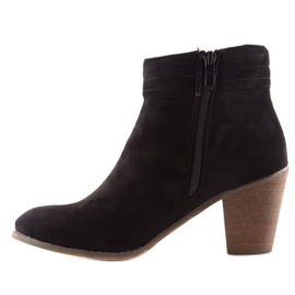 High-heeled suede boots 99-266 black 1