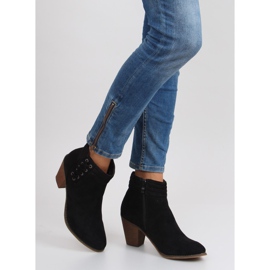 High-heeled suede boots 99-266 black 2