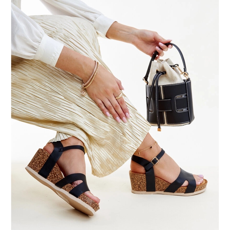 Gabera black cork wedge sandals 1 Gabera black cork wedge sandals 1