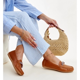 Brown moccasins decorated with Adiba rhinestones 1