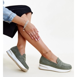 Green perforated Muna shoes 1