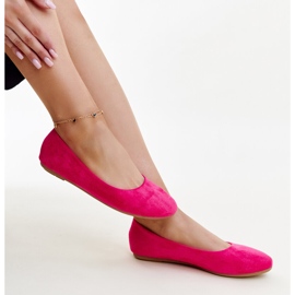 Pink ballet flats made of Jala eco suede 1