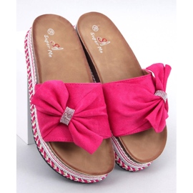 Cork flip-flops with colorful sole Servoz Fuchsia pink 1