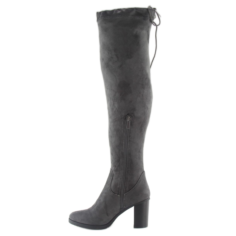 Over-knee boots on a comfortable gray gray heel grey 1