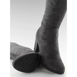 Over-knee boots on a comfortable gray gray heel grey 2