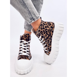Tiger Leopard high-top sneakers brown 1
