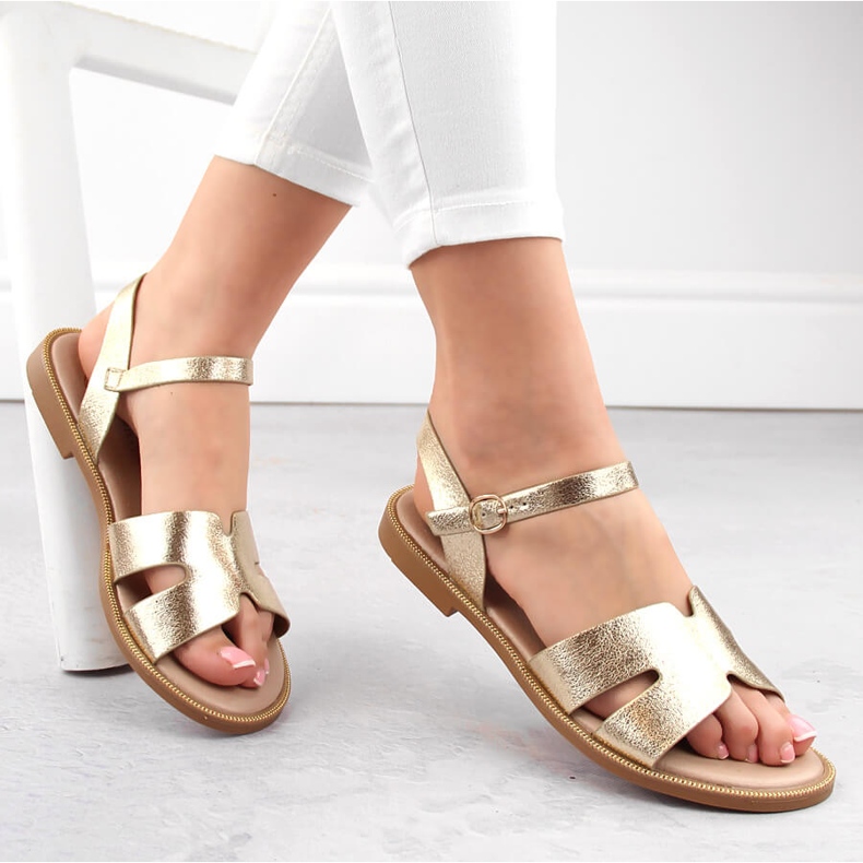 Women's metallic gold sandals Filippo DS3702 golden 1