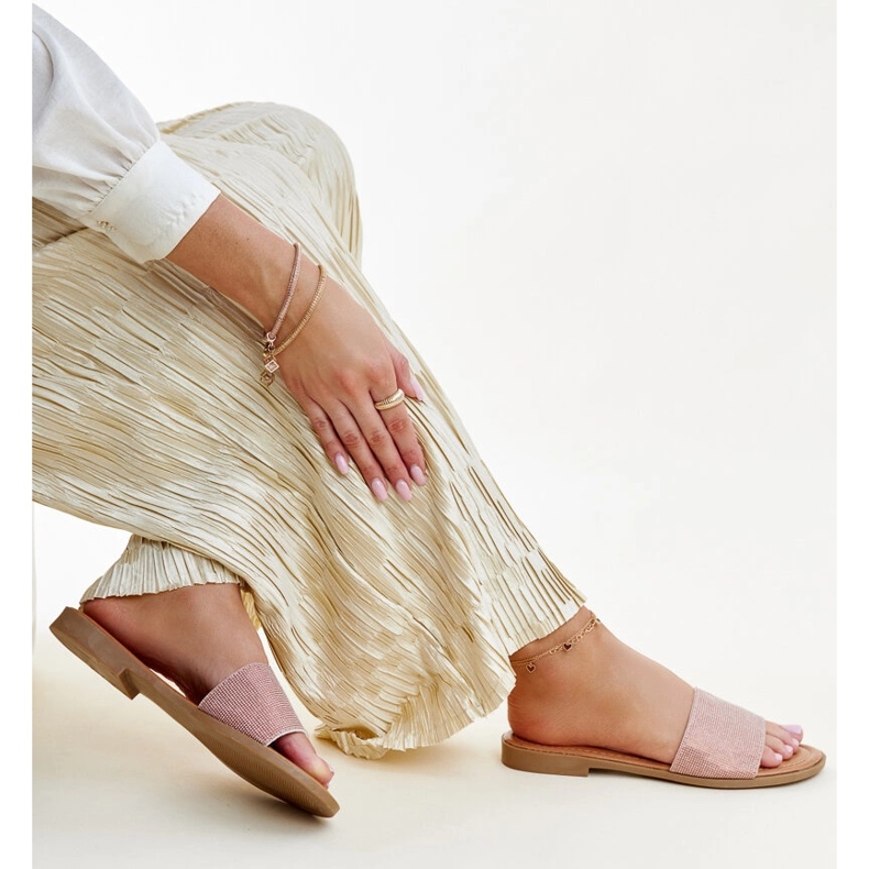 Pink shiny Anilsa flip-flops 1