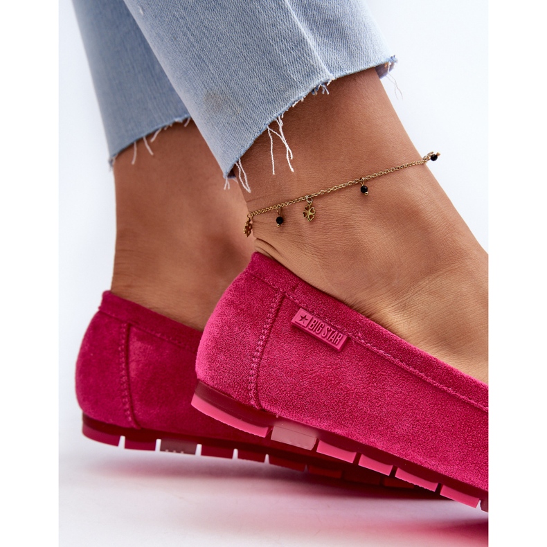 Women's Eco Suede Moccasins Big Star NN274934 Memory Foam System Fuchsia pink 1