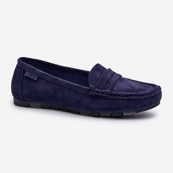 Women's Eco Suede Moccasins Big Star NN274931 Memory Foam System Navy Blue 1