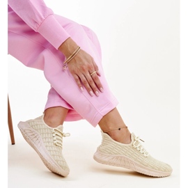 Beige fabric sneakers Milena 1