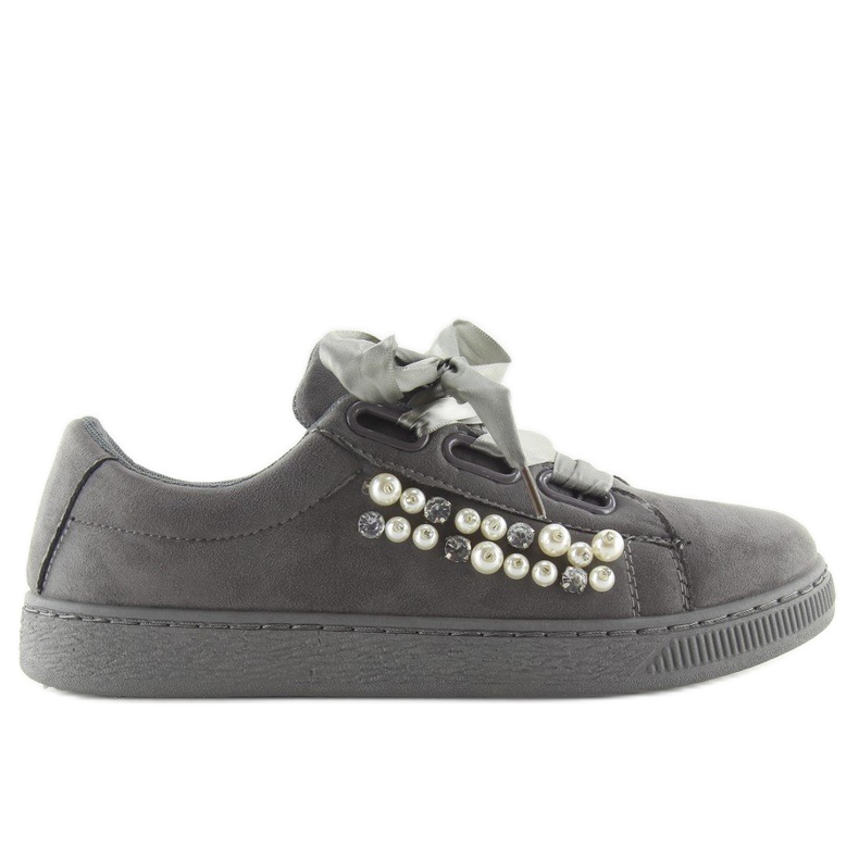 Gray Sneakers With Pearls H99-11 Gray grey 1