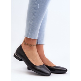 Women's Eco Leather Ballerina Shoes With Low Heels Black Sergio Leone PB202 2