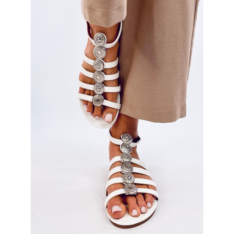 Logan White gladiator women's sandals 1