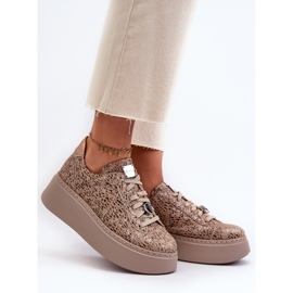 Leather Sports Shoes on the Platform Maciejka 06191-10 Beige 2 Leather Sports Shoes on the Platform Maciejka 06191-10 Beige 2